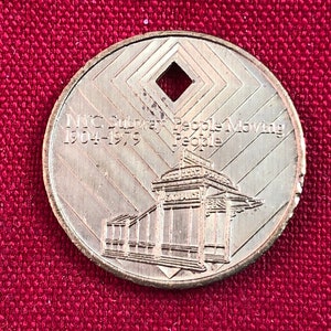 High Grade 1979 NYC Subway Bus Token Cut Out Diamond Jubilee MTA NYCTA New York City Transit Authority 75th Anniversary Original Genuine