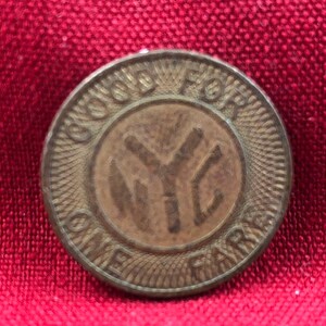 1980-1985 NYC Subway Token Solid Y in Center MTA NYCTA New York City Transit Authority Original Genuine Tokens