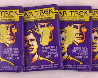 Unopened Wax Pack 1979 Topps Star Trek The Motion Picture Movie Trading Cards Original Sealed Bubble Gum Pack Vintage
