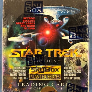 1993 Star Trek Master Series Trading Card Skybox Caja sellada de fábrica de 36 paquetes 6 tarjetas por paquete Vintage