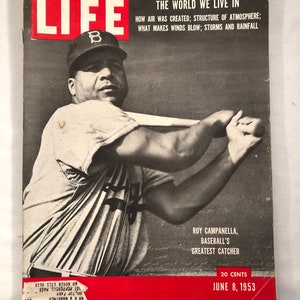 June 8 1953 Life Magazine Roy Campanella on Cover Vintage Brooklyn Dodgers Original Great Birthday Gift Idea