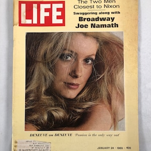 January 24, 1969 Life Magazine Catherine Deneuve on Cover Joe Namath Interview Vintage Original Great Birthday Gift Idea