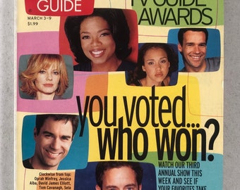 Week of March 3 to 9 2001 TV Guide The Tv Guide Awards Who Won on Cover Vol 49 Number 9 Issue 2501 New York Metropolatin City Edition