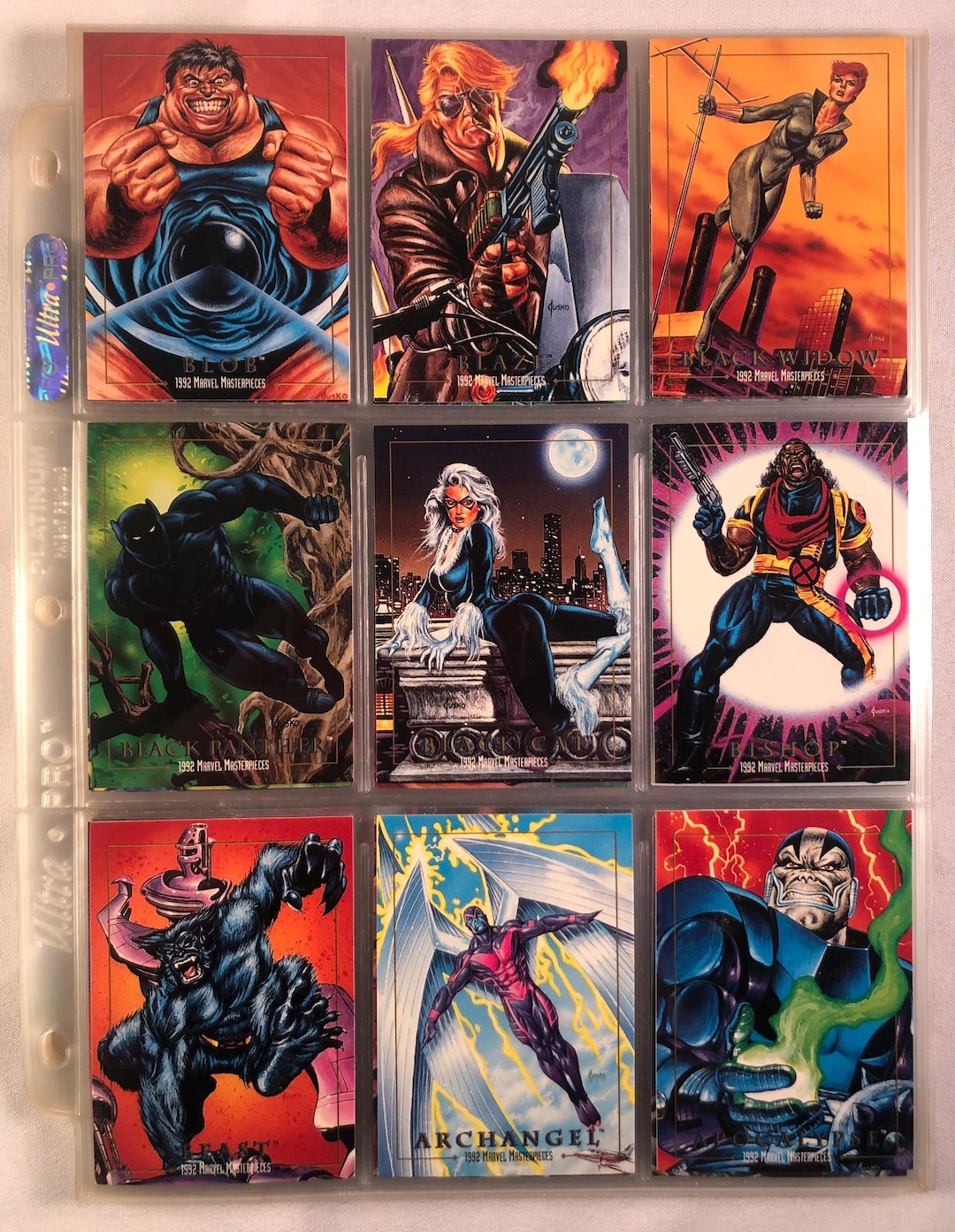1992 Skybox Marvel Masterpiece Trading Card Complete Set of 100