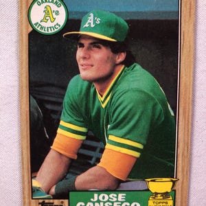 1987 Jose Canseco Topps Rookie Baseball Card # 620 vintage MLB RC Original authentique EC322