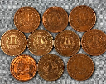 Lot of 10 Marine, Henry Hudson, Cross Bay Triborough Bridge and Tunnel Authority Ten Pack New York Bridge TBTA Token NYC Original