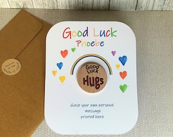 Good Luck hugs, personalised pocket hug gift, first day of school gift, starting school, you can do it, you got this, back to school