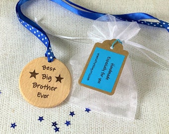 Best big Brother ever personalised gift, Solid wood keepsake, big brother, new sibling, new baby, baby announcement, brother birthday