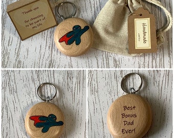Regalo de padrastro.... personalizado, llavero, día del padre, como un papá, papá extra, padrastro, tío, regalo de cumpleaños
