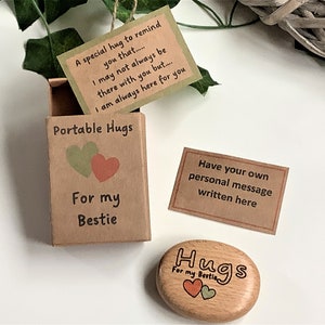 Mejor amigo, mejor amiga, abrazos para mi mejor amiga, personalizado, abrazo de bolsillo, abrazo portátil, recuerdo de madera maciza, regalo de amigos, amistad, atención plena