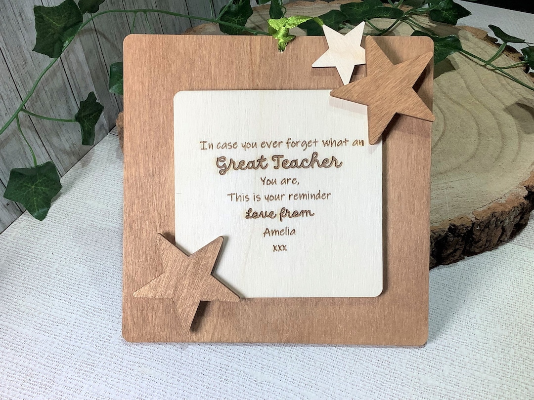 Personalised Teacher Gift, Engraved Wooden Plaque, Great Teacher, Thank — free download