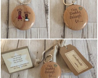 Regalo personalizado de papá ... Este papá pertenece a .... Llavero, Llave charm, Papá regalo, Papá regalo, Regalo para nuevo papá