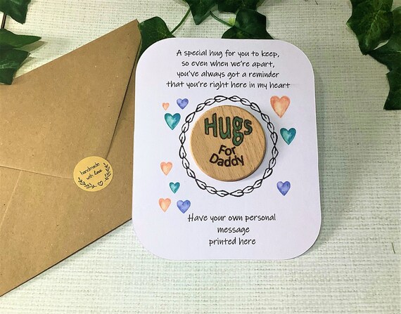 Hugs for Daddy, keepsake gift, Father's day, Dad's day, Birthday, handmade, gift for Daddy, Dad, Papa, solid wood
