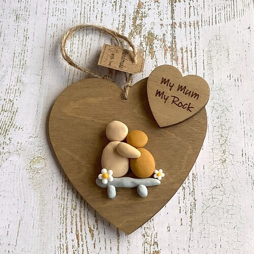 My Mum My Rock, wooden hanging ornament, Handmade, Gift for Mum, Mothers day, Mum Birthday, Love you Mum, Prsonalised gift for Mum