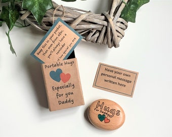Abrazos para papá, Abrazo de bolsillo, Recuerdo personalizado, Día del padre, Cumpleaños de papá, Hecho a mano, Regalo para papá, Papá, Padrastro, Papá extra