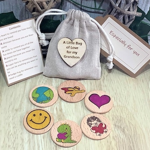 Cadeau petit-fils, petit sac d'amour pour mon petit-fils, anniversaire de petit-fils, cadeau pour petit-fils, cadeau souvenir, je t'aime petit-fils