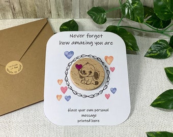 Recuerdo de elefante, abrazo portátil, imán de madera, regalo para el buzón, tú puedes, ánimo, sé fuerte, eres increíble, nunca lo olvides