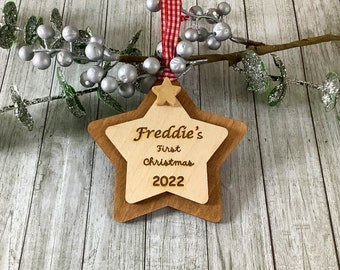 Personalised first Christmas ornament, Baby&#39;s first Christmas, born in 2022, decoration, first Christmas gift, new baby, 1st Christmas