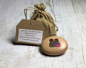 miss you Pocket Hug Pebble rainbow gift positivity gift lucky pebble love token