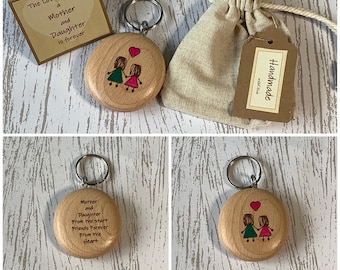 Mother and Daughter gift ... Key ring, mothers day , Daughter gift, Personalised mother daughter gift, Christmas present for Mum, Daughter