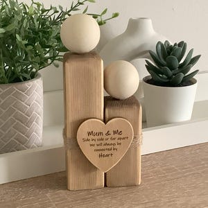 Gift for Mum, Mother&#39;s day gift, Mum Birthday, Rustic wooden ornament, Mum & Me, Love you Mum, Handmade gift, personalised gift for Mum,