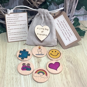 Regalo di amicizia, piccola borsa dell'amicizia, conforto, amicizia, migliori amici, regalo per amico, regalo ricordo, pensando a te