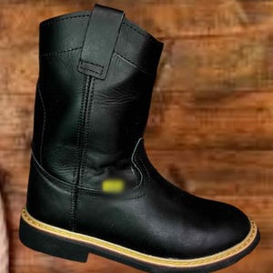 Men’s Cowboy Roper Boots 100% Leather Oil Resistant Durable Light Weight Handcrafted Boots Roper Botas de Trabajo