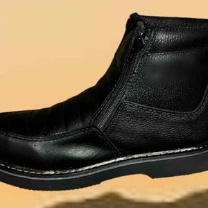 Men’s Double Zipper Boots 100% Leather Oil Resistant Durable Light Weight Handcrafted Cowboy Boots Botin Botas de Trabajo