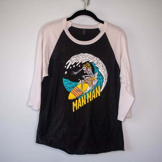Vintage Vintage Surfin' Skeleton Baseball Tee vin