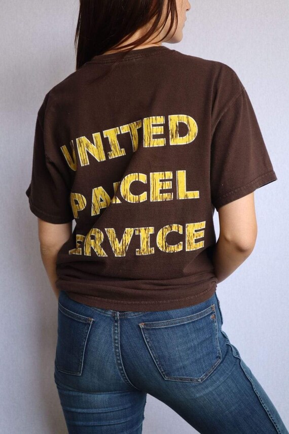 Vintage Brown UPS Large Print Tee - Medium vintag
