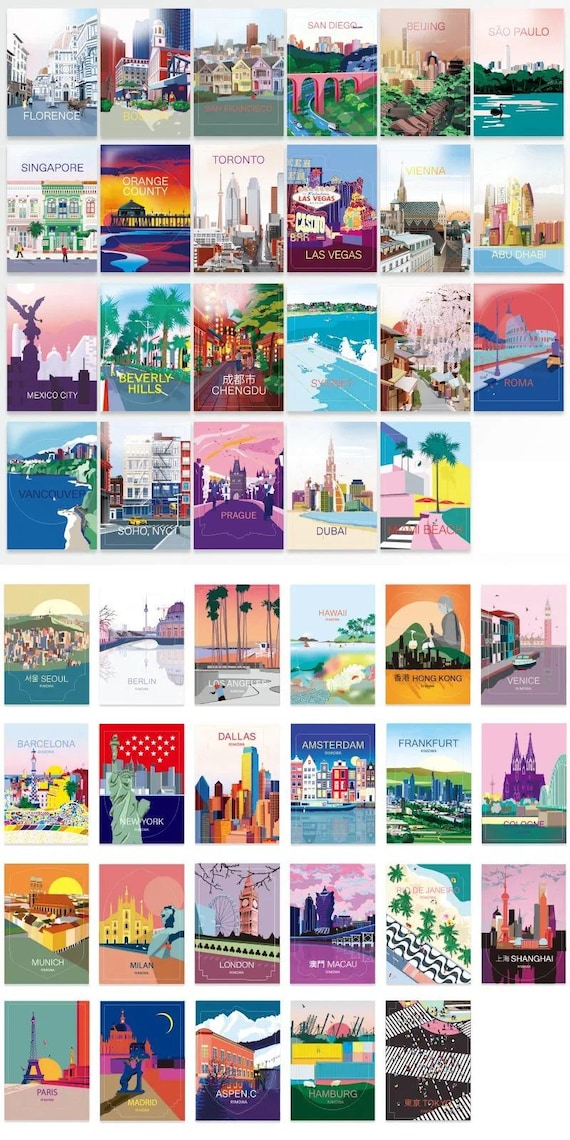 Rimowa City Luggage Sticker Collection – Travel Madrid, Miami