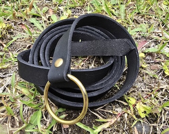 Thin Black Ring Belt
