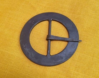 Flat Circular Wrought Iron Belt Buckle