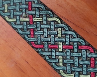 Trim Braid - Celtic Weave Red and Green 30mm x 3.3m (3.61 yards)
