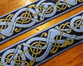 Trim Braid - Norse endless dog weave Blue 30mm (1.18 inches)