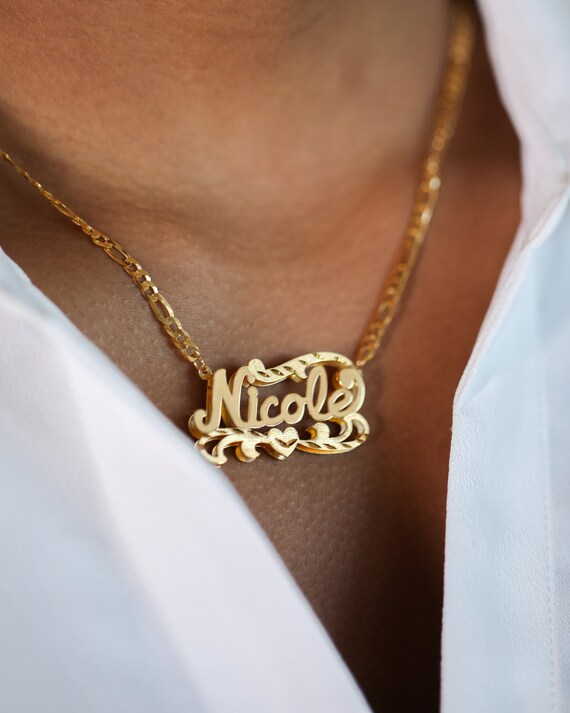 Double Plated Name Necklace - Etsy