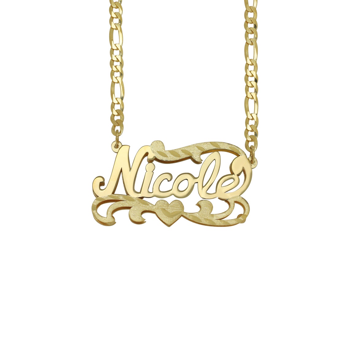 Double Plated Name Necklace Etsy