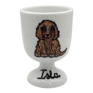 Personalised Customized Cartoon Pet Portrait Egg Cup, Gift Idea, Irish Gifts, Present for dog owner, Birthday gifts Pet Lovers.