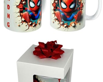 Personalized Spider-man Mug, Gift Box Included