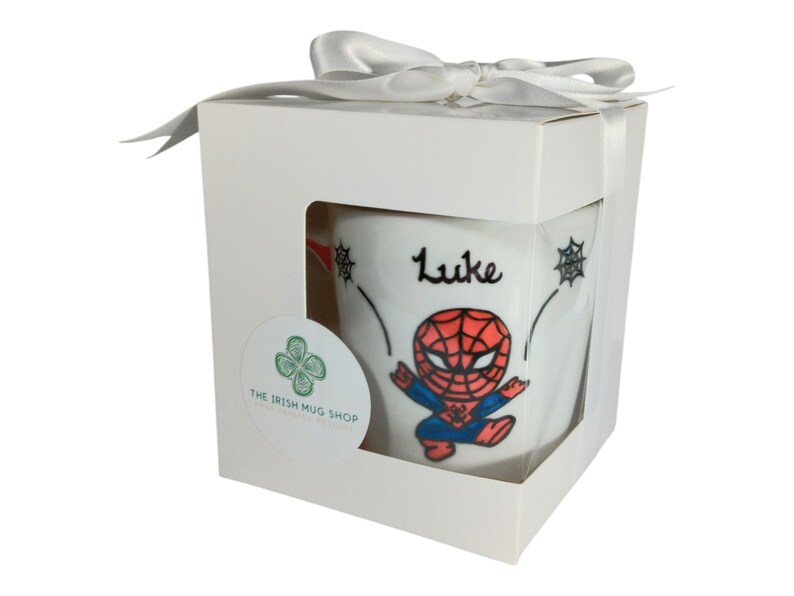 Personalized Spider-Man Mug, Hand-Painted Porcelain Mug, Kid's Gift image 5