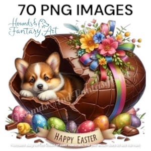 Oeuf de Pâques Welsh Corgi de Pâques 70 PNG Pâques chien carte-cadeau numérique Scrapbooking mignon ClipArt Spring Decor Lapin de Pâques Artisanat chien Corgi Art