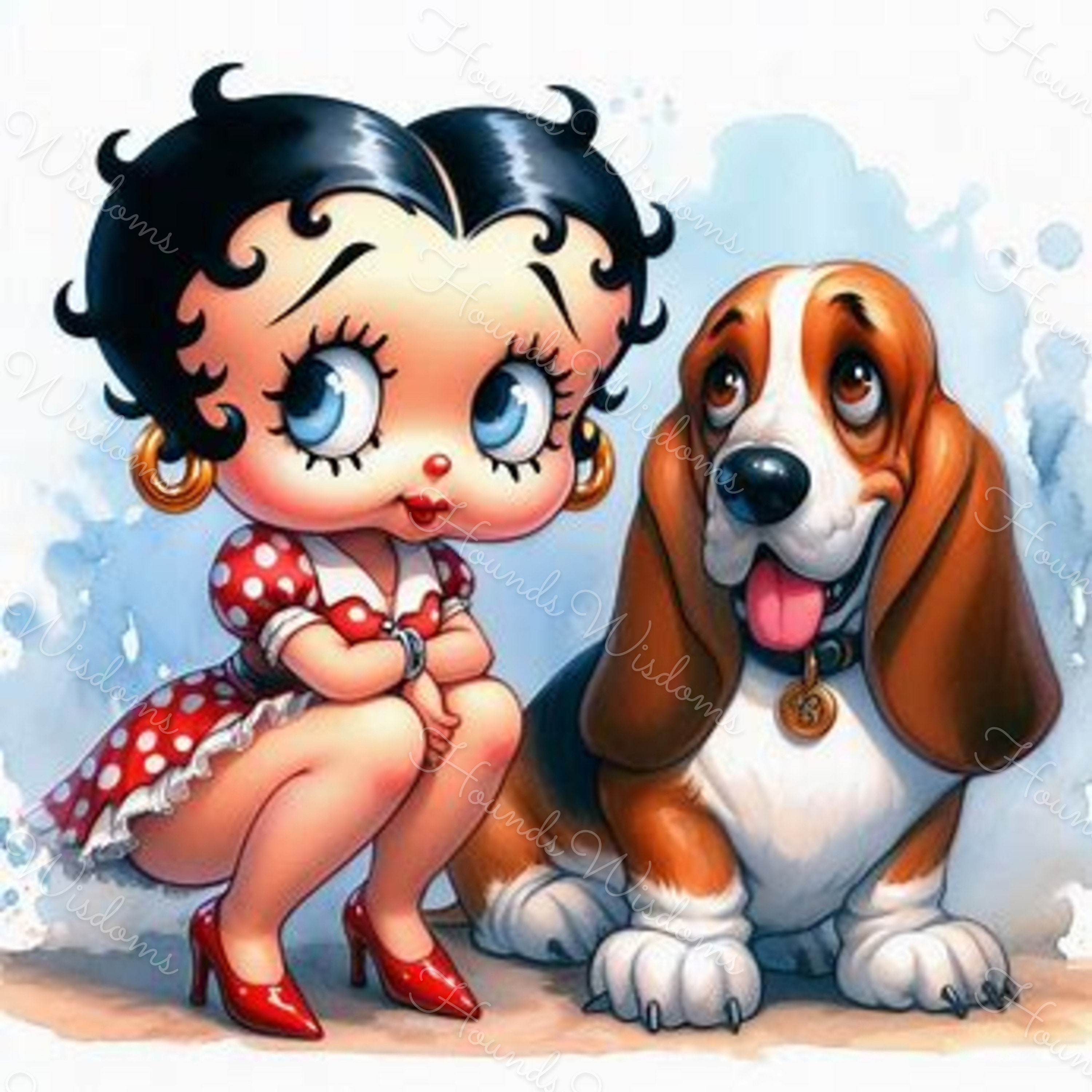 Betty Boop Cartoon Basset Hound Bloodhound Dog Puppy Printable 10 ...