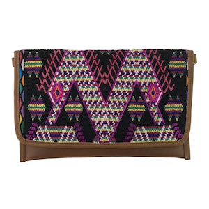 REDUCED TO CLEAR Convertible Clutch, Guatemalan clutch, Guatemalan leather clutch, Guatemalan textile clutch
