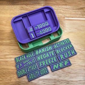 Mini Tin Insert Organizer with Token/Counter Set - One Piece - 3D printed - 2 layers- custom colors