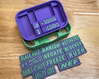 Opberger voor miniblikken met muntjes/tellerset - eendelig - 3D-geprint - 2 lagen - aangepaste kleuren
