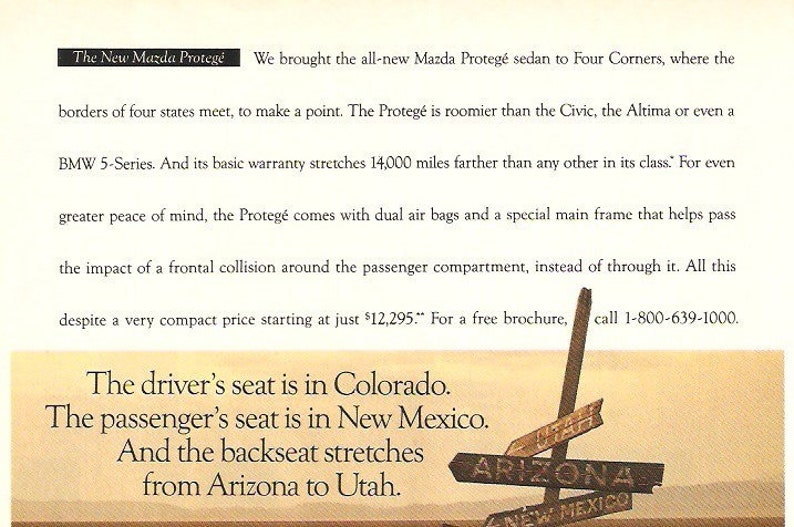 Mazda Protege print advertisement