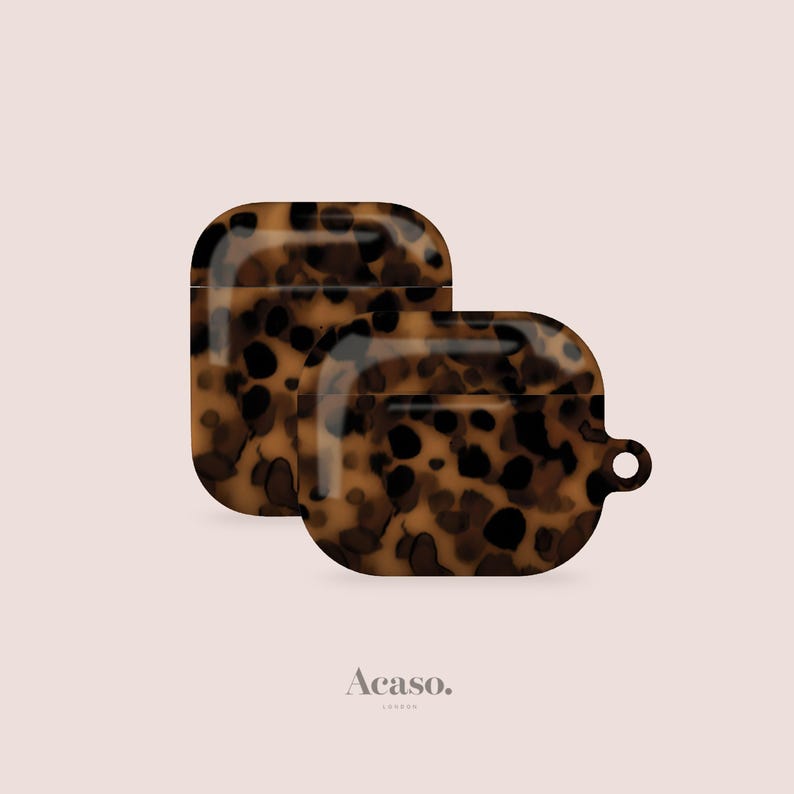 Dark Tortoise AirPods Case Cover for AirPods Pro 1,2 and AirPods 1, 2, 3 Generations - Apple AirPod Cases in Brown zdjęcie 2