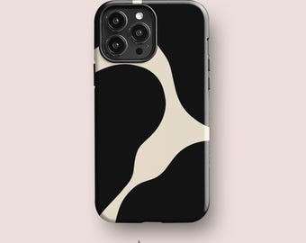 Modern Abstract Phone Case for iPhone 15 Pro, iPhone 14 Pro, iPhone 13, iPhone 11 Case and More Models in Black & White