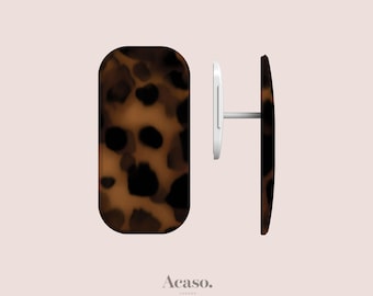 Dark Tortoise Phone Grip for iPhone and Android & More Stick On Phone Holders by Acaso London