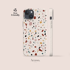 GEO-TERRAZZO Eco Phone Case for iPhone and Samsung Models | Eco-Friendly, Bamboo, Terrazzo Pattern, Biodegradable